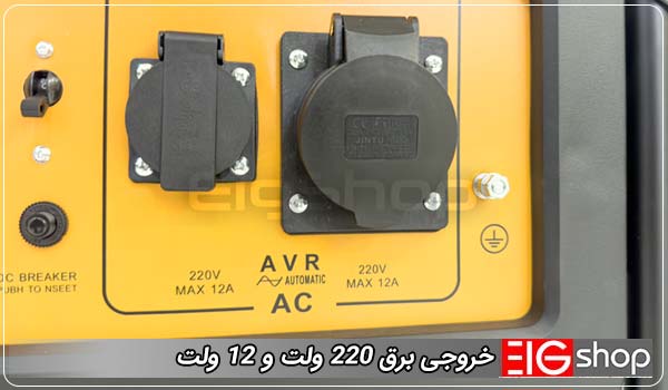 موتور برق 9 کیلووات رویال تی (12 اسب بخار) 1 خروجی برق 220 ولت و 12 ولت - ای آی جی شاپ